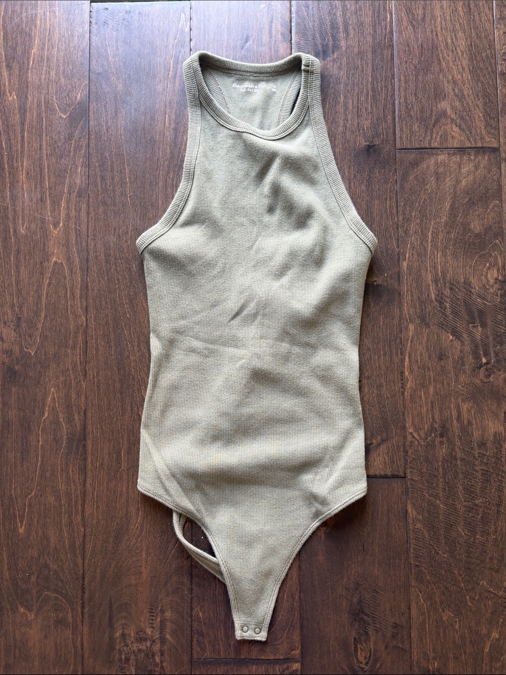 Women’s Abercrombie & Fitch Olive Ribbed Tank Bodysuit